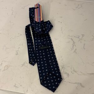 Paul Smith 100% Silk Navy Blue with Yellow Geometric Men's Tie
